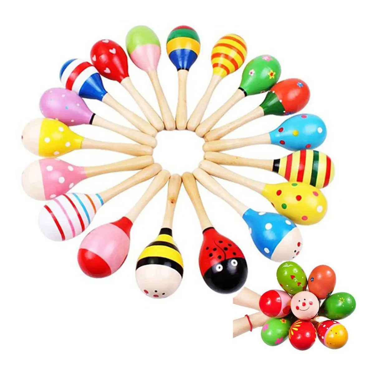 Colorful Wooden Maracas | Игрушки и хобби