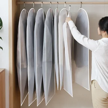 

Simple 10 Pcs Hanging Dust Bag Dust Cover Clothes Suit Cover Hanging Pocket Household Storage Coat Cover Pocket Dust Cover Bag
