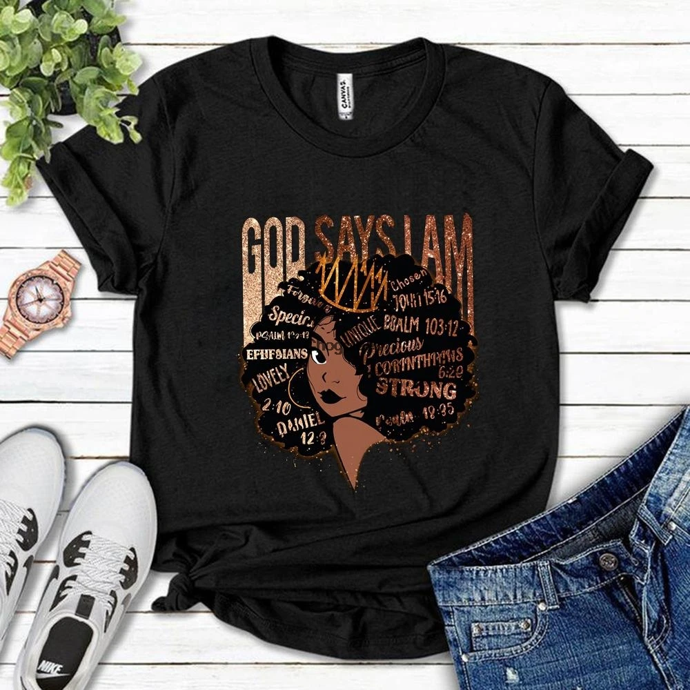 Рубашка с натуральными волосами God Say I Am рубашка черной девушкой меланина черная