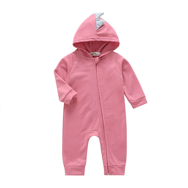 

Infant Long Sleeve Onesie Dinosaur Hooded Romper Spring And Autumn Crawling Clothes Baby Rompers Europe And America out Clothes