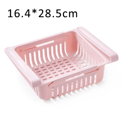 Pink Выдвижной ящик рефрижератор шкаф для хранения кухня стеллаж для хранения Органайзер холодильник полка держатель холодильник фрукты закуски - Цвет: Pink