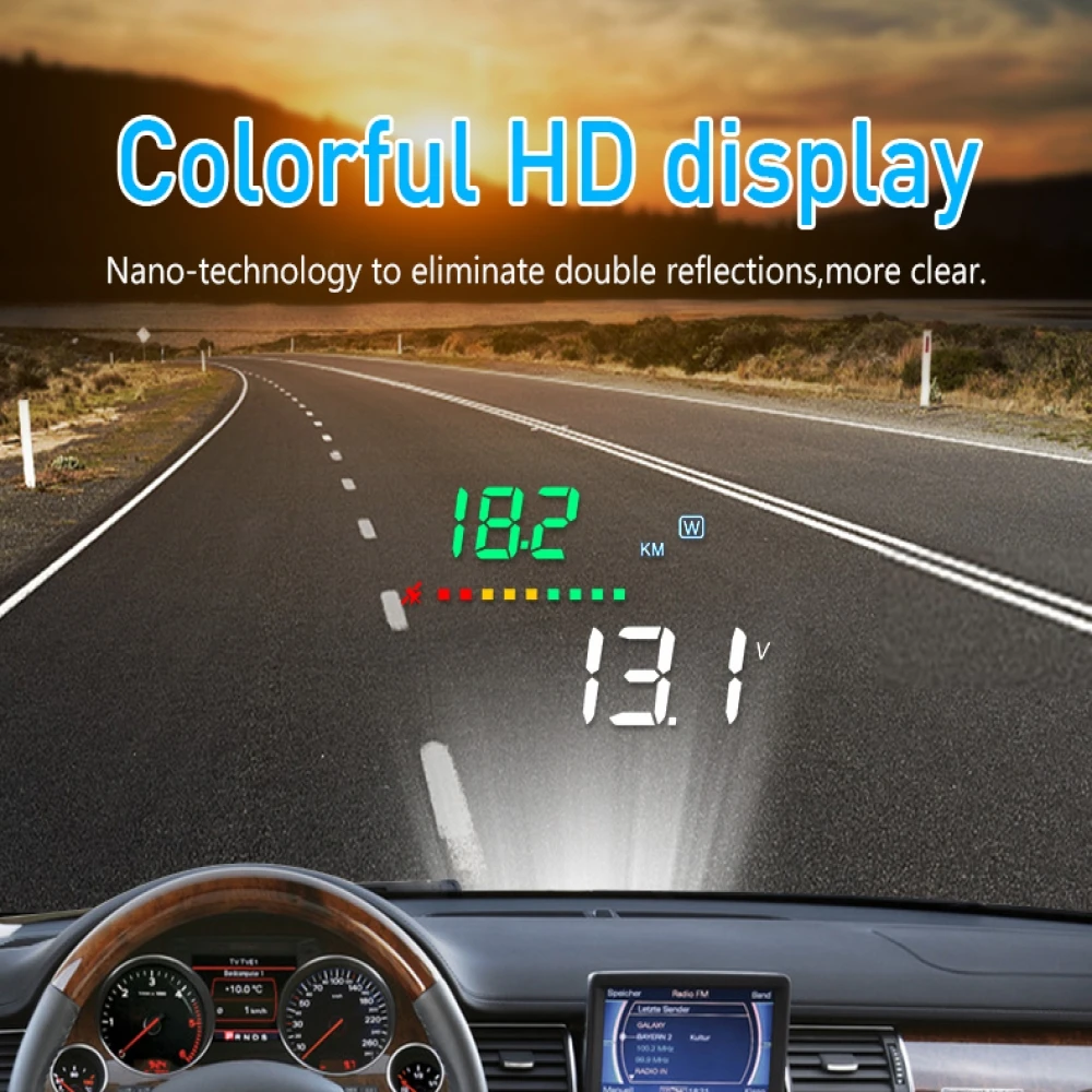 A300 3,5 дюймов HUD на лобовое стекло Дисплей авто-Стайлинг Hud Дисплей превышение скорости Предупреждение лобовое стекло сигнализации проектор Системы Универсальный Авто 5