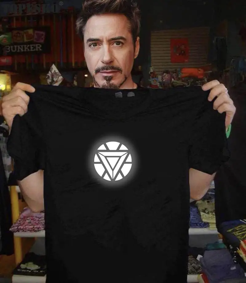 Светоотражающие футболки супергероя Железного Человека, вспышки Капитана Америки, футболки Бэтмена для мужчин и женщин, большие размеры, хлопковые светящиеся футболки