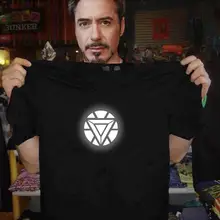 Светоотражающие футболки супергероя Железного Человека, вспышки Капитана Америки, футболки Бэтмена для мужчин и женщин, большие размеры, хлопковые светящиеся футболки