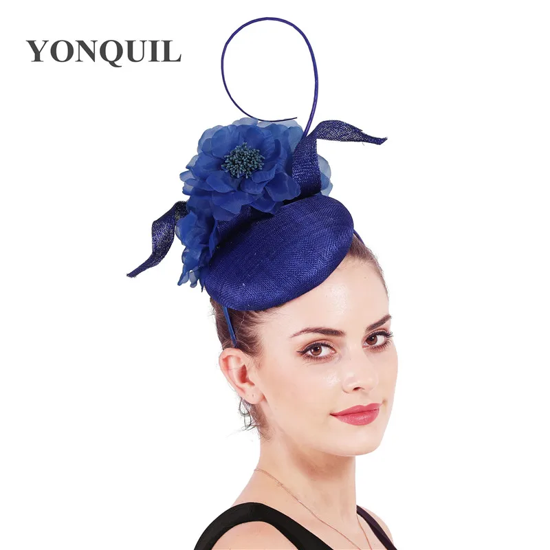 

4-Layer Sinamay Wedding Hat Bridal Nice Fascinators Fashion Flower Hats For Women Ladies Marriage Chic Headwear Fancy Feathers