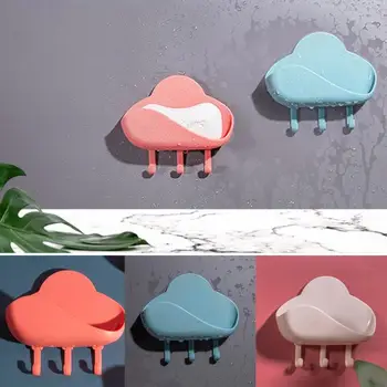 

Free Punch Cloud Hook Strong Viscose Kitchen Wall Hanging Sticky Hook Bathroom Soap Box Drain Rack Bathroom Storage Supplies