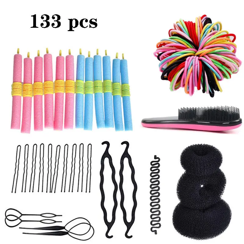 

Hair set suit donut ball head tool hairdressing hair styling sponge curly hair artifact suitable for any hair
