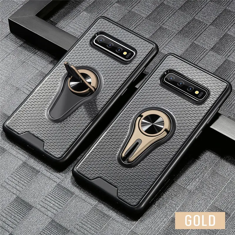 Gold Чехол KISS из 2 предметов, мягкий чехол для samsung S8/S9/S10 Plus Note 8, 9, 10 Plus, S10E, автомобильный держатель для телефона из ТПУ, A10/A30/A50/A70/A7/A9 - Цвет: Gold