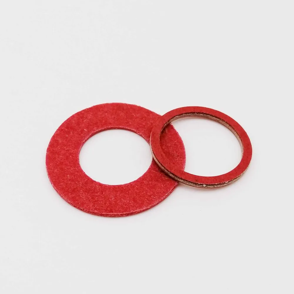 RONDELLE,50pcs M14x27x1.2mm--Papier isolant en acier rouge, rondelle