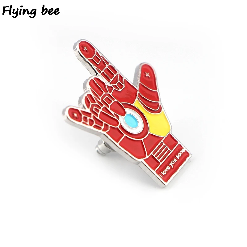 20 шт./лот Flyingbee Love your three тысяча рук Мужская брошь и булавка эмалированный отворот булавка значки броши для друзей X0431