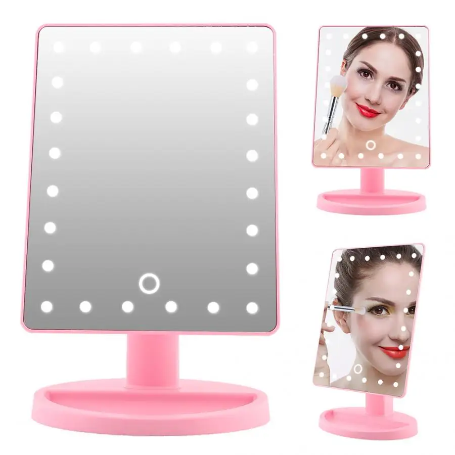 24LED 10X Manifying косметическое зеркало с сенсорным экраном батарея/USB питание макияж зеркало для макияжа огни