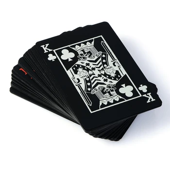 

Texas Holdem Waterproof Plastic Playing Card Game Poker Cards Black Family Card Game Poker for Holiday Party Entertainment Game