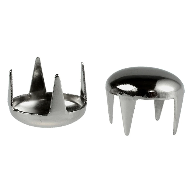 200 Pcs Silver Rivets: 100 Pcs 6Mm Square Rivets& 100 Pcs 7MM Antique Round Dome Metal Studs Spots Nailheads Fastners