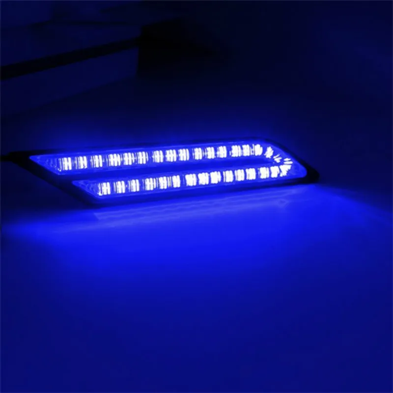 Автомобильные дневные ходовые огни автомобиля SMD Led DRL 7030 12V 5 цветов Дневной светильник светодиодной ленты стороны лезвия светильник заднего бампера светильник ts модифицированный комплект из 2 предметов - Испускаемый цвет: Синий
