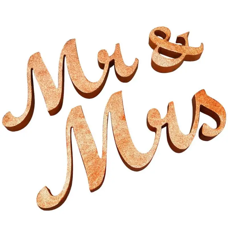 3 шт. романтический блеск MR MRS декоративные буквенные знаки реквизит для свадебной фотографии набор свадебный декоративный знак буквы деревянная художественная Декорация