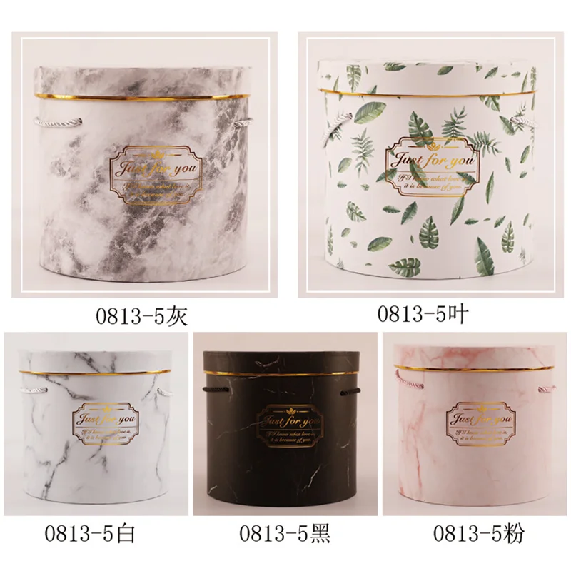 

2Pcs Artificial Flower Round Lid And Tray Cardboard Cap Hug Bucket Storage Box Packing Box Wedding Candy Gift Box