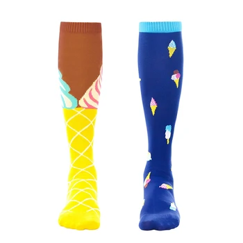

D-B Cycling Socks 20-30mmHg Compression Socks Knee High/Long Quick Drying Nylon Hosiery Yellow Cycling Footwear Accessories