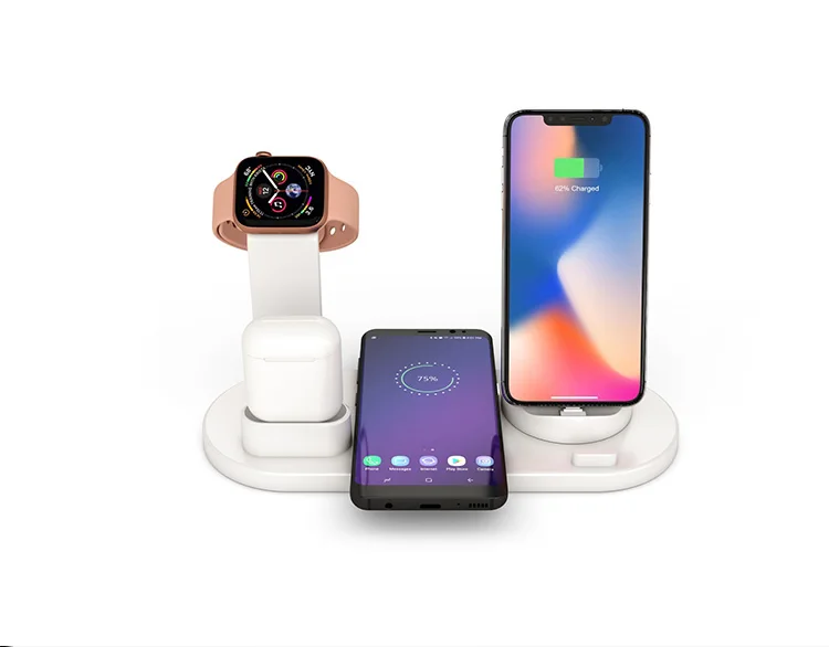 Беспроводное зарядное устройство 3 в 1 док-станция для телефона Apple Watch airpods iPhone X 11 Pro Max samsung huawei телефон Универсальная Подставка для зарядки