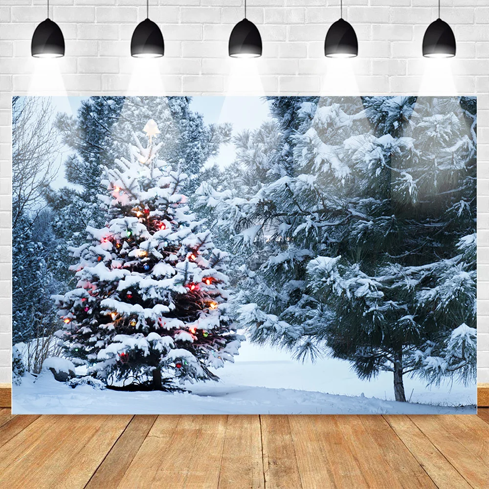 Christmas Winter Tree Photo Background Snow Snowflake Photography Backdrop Video Studio Party Decoration Props Photocall | Электроника