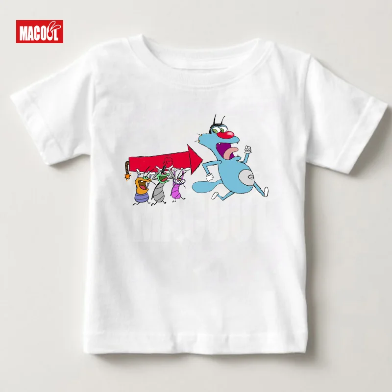 

2020 Summer Children Tshirts Cartoon Oggy and The Cockroaches Children's Summer T-shirt Boys and Girls Short Sleeved T Shirts