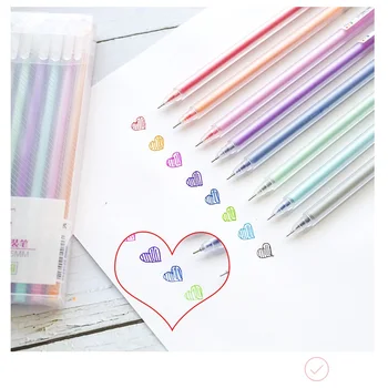 

8pcs Fine Liner Transparent Matte Body Ballpoint 0.5mm Colorful Ink Art Marker Gel Pens for Drawing School Art Supplies H6074