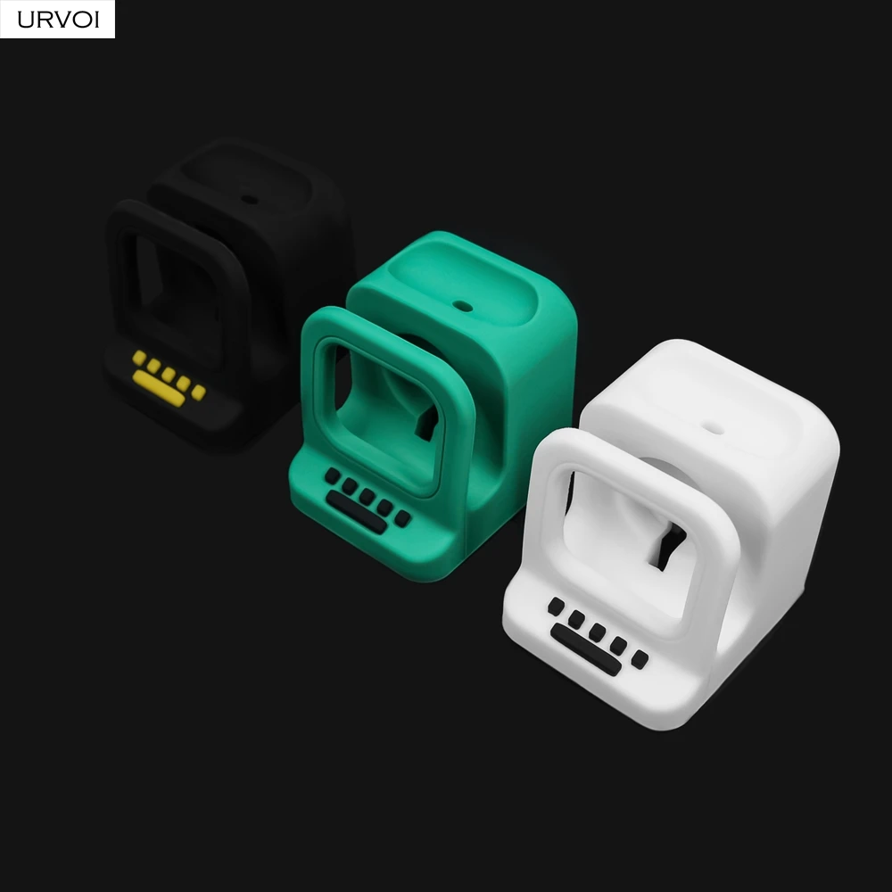 URVOI silicone stand for apple watch holder WatchOS keeper 2 in 1 home charging dock for iWatch classic MAC design airpods
