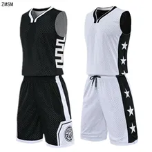 Высококачественный обратный баскетбольный Джерси набор мужской Печатный Спортивный костюм с обеих сторон одежда тренировочная рубашка шорты баскетбольная форма на заказ