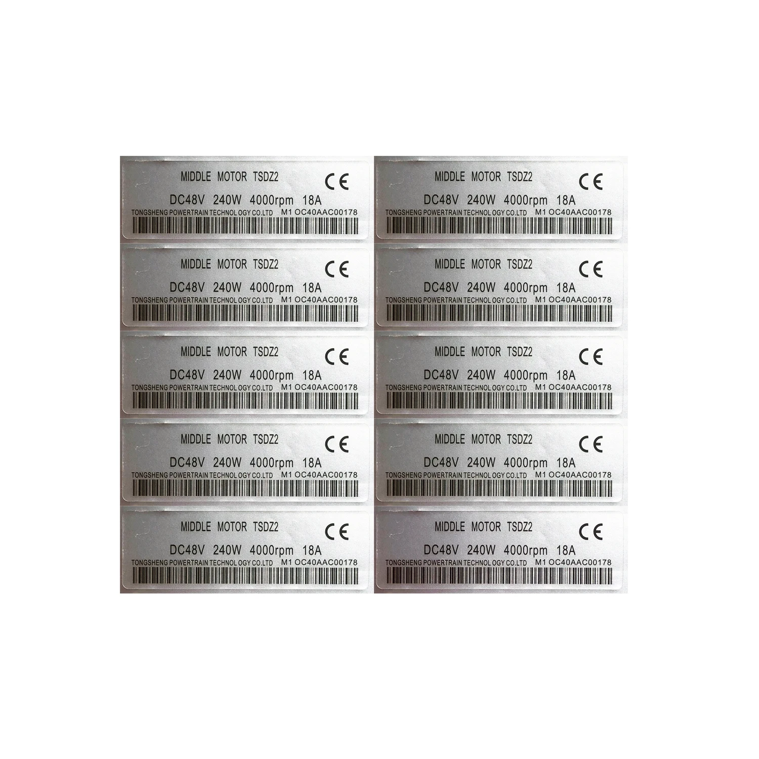 Electric Bike Parts 48V 240W Stickers Tongsheng mid motor 10/20 PCS/LOT eBike Conversion Kit Sticker for Tongsheng TDZ2