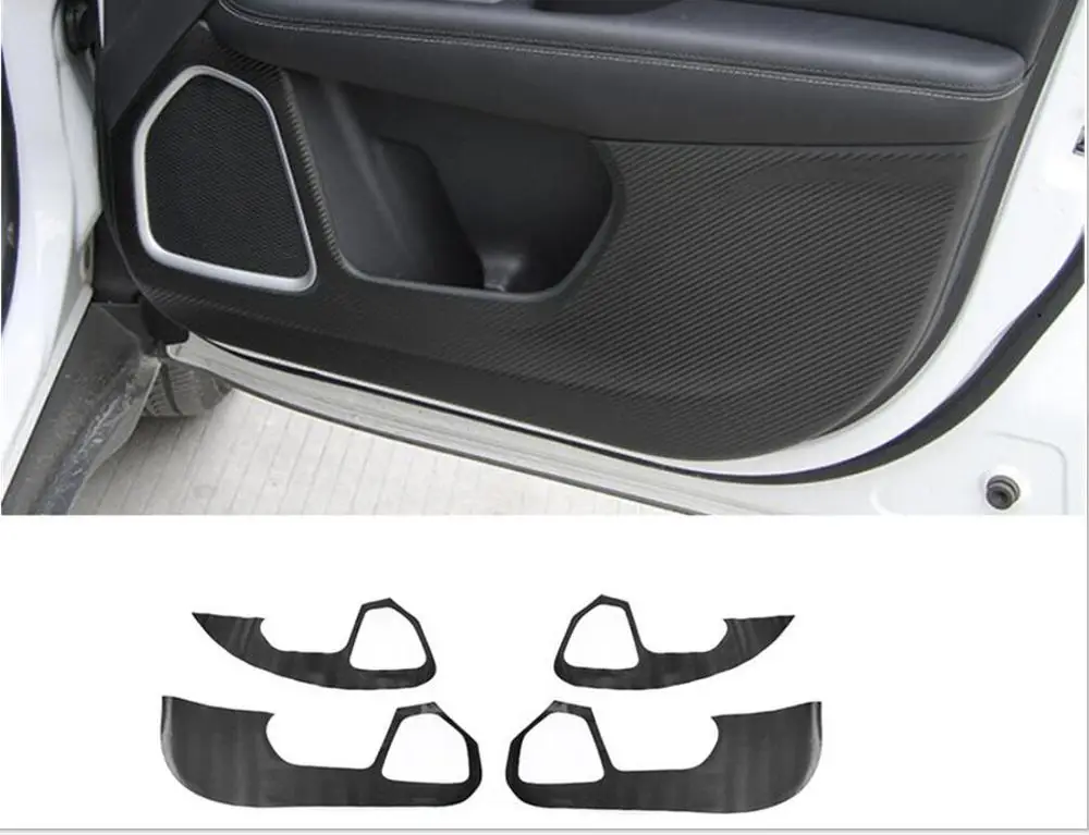 Carbon Fibre Doors Panel Protective Anti-Kick Pad Mat Sticker For Jeep Compass 18 - Название цвета: 2
