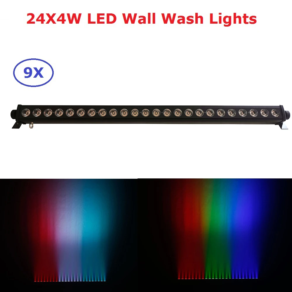 Лидер продаж 24X4 Вт RGBW 4IN1 светодиодный бар настенный, с омывающим светом DMX 512 Крытый Dj оборудование вечерние свет профессиональный для ди-Джея свет для рождественские огни