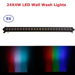 9 XLot 2019 Лидер продаж 24X4 W RGBW 4IN1 светодиодный бар настенный, с омывающим светом DMX512 Крытый оборудования дома Entainment профессиональная