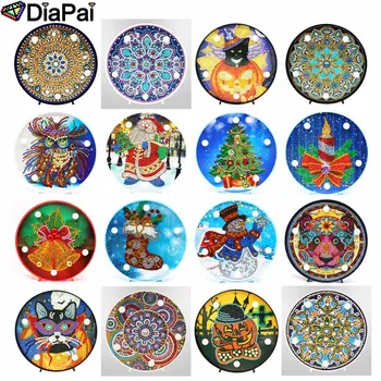 

DiaPai Diamond Painting LED Lamp Light Mandala 5D Diamond Embroidery Landscape Rhinestones DIY Diamond Christmas Halloween Gift