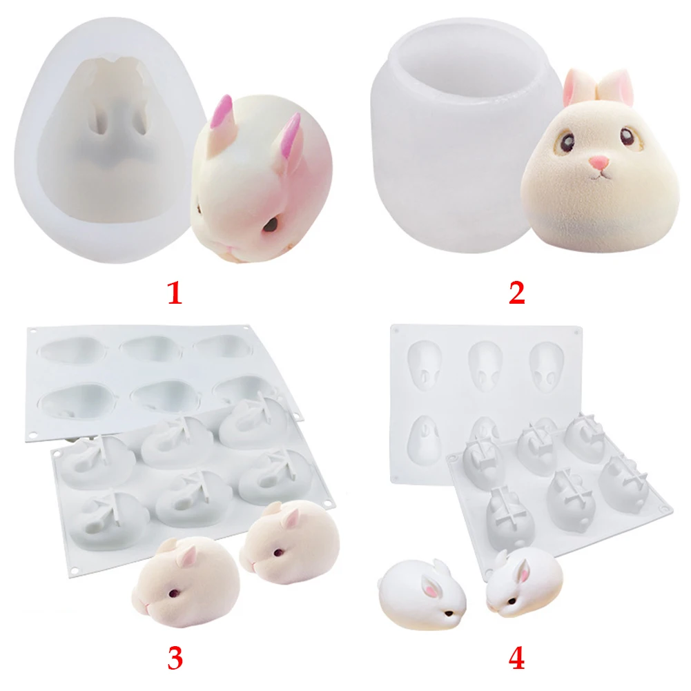 Глиняная форма для торта мороженое Кондитерские вечерние 3D форма кролика DIY выпечки Кухонные принадлежности подсвечник инструменты для украшения гибкого силикона