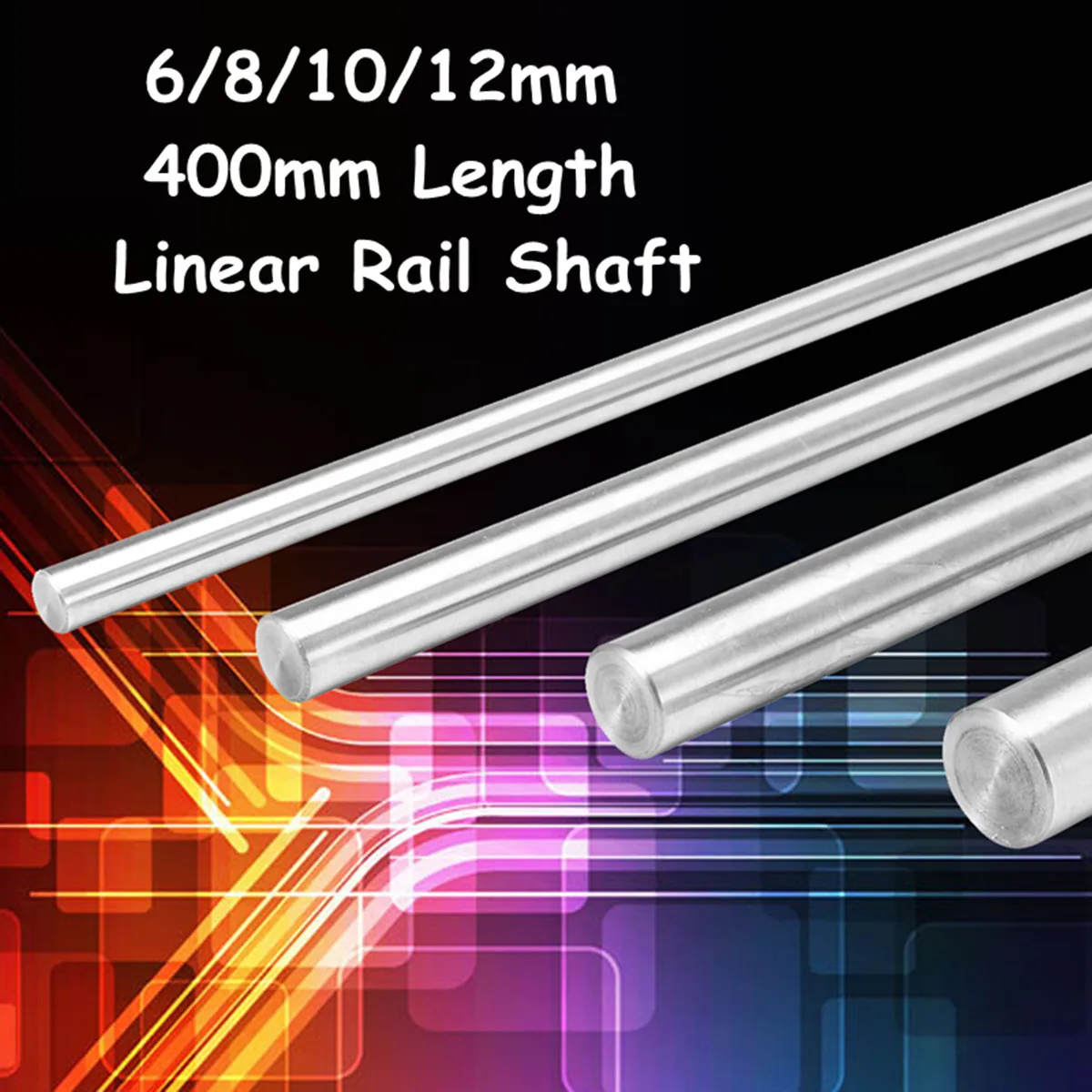 

6/8/10/12mm Diameter Linear Rail Shaft 3D Printer Parts Smooth Rod Steel Cylinder Linear Rail Shaft Hardware Tool 400mm Length