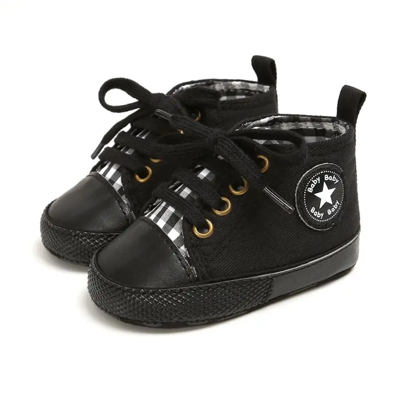 A14 Toddler Kids Boys Girls Shoes Spring /autumn Canvas Sneakers High Top Lace Up Baby Shoes Casual First Walkers - Цвет: A14