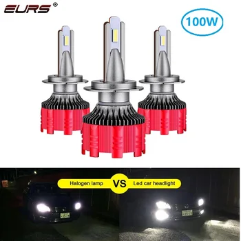 

EURS H4 led H7 Headlight 9006 9007 H13 Car 7035 CSP LED Chips Hi-Lo Beam 100W 9600LM 6500K Fog Light Bulb 9V/38V Canbus