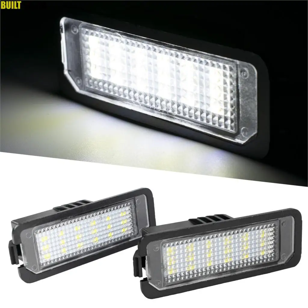 2Pcs 18 Led Numero Luce Targa Lampada Senza Errori Per Vw Golf Passat Polo Cc Eos Beetle Scirocco Lupo Per Skoda Superb 12V