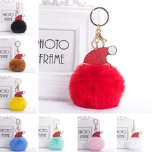 Шарик для волос брелок милый Рождественский колокольчик шарик для волос кулон женский Клаус рождественское кольцо держатель помпоны