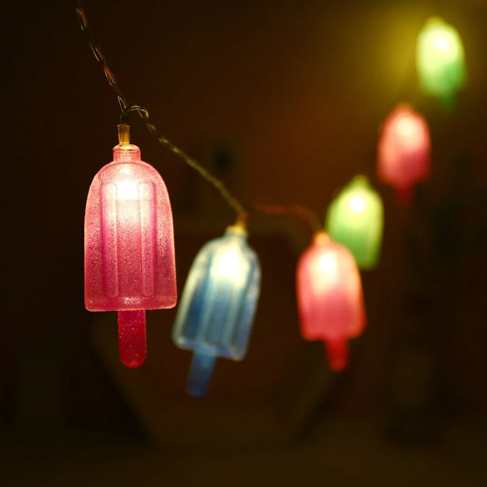 Colorful Popsicle 10 LED String Light 1.6M BBQ Patio Party Decor гирлянда#3C07