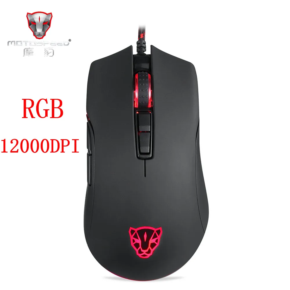 Tanie Motospeed V70 przewodowa mysz dla graczy z usb PMW3360 12000 DPI komputer RGB LED 0Multi Color podświetlenie wyślij z pudełkiem z podkładką pod mysz