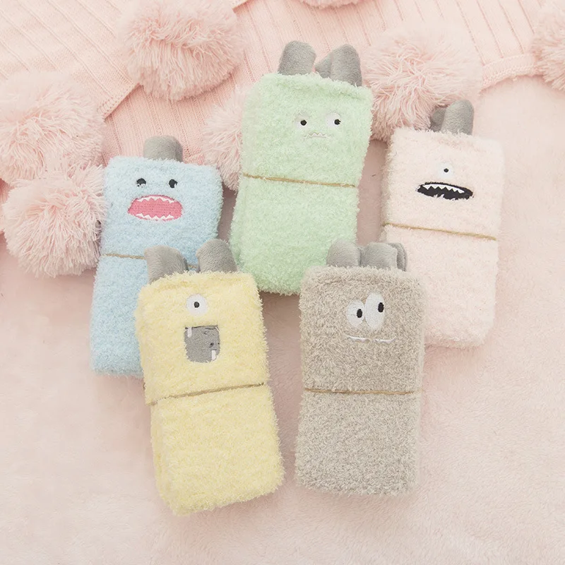 Сказочные эластичные домашние мягкие носки-тапочки для женщин и девочек пушистые теплые зимние Дышащие носки различных цветов