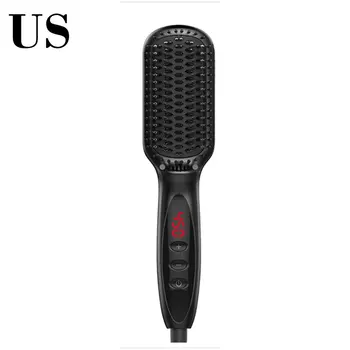 

Men Quick Beard Straightener Electric Hair Straightening Brush Ceramic Comb Brush Anti-scald Comb Fast Heat Up