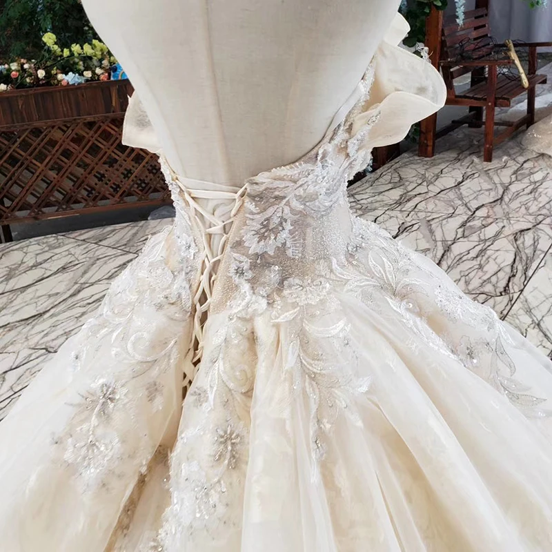 HTL648 special strapless wedding dress court train appliques sexy backless cheap wedding gowns lace vestido de novia sencillo