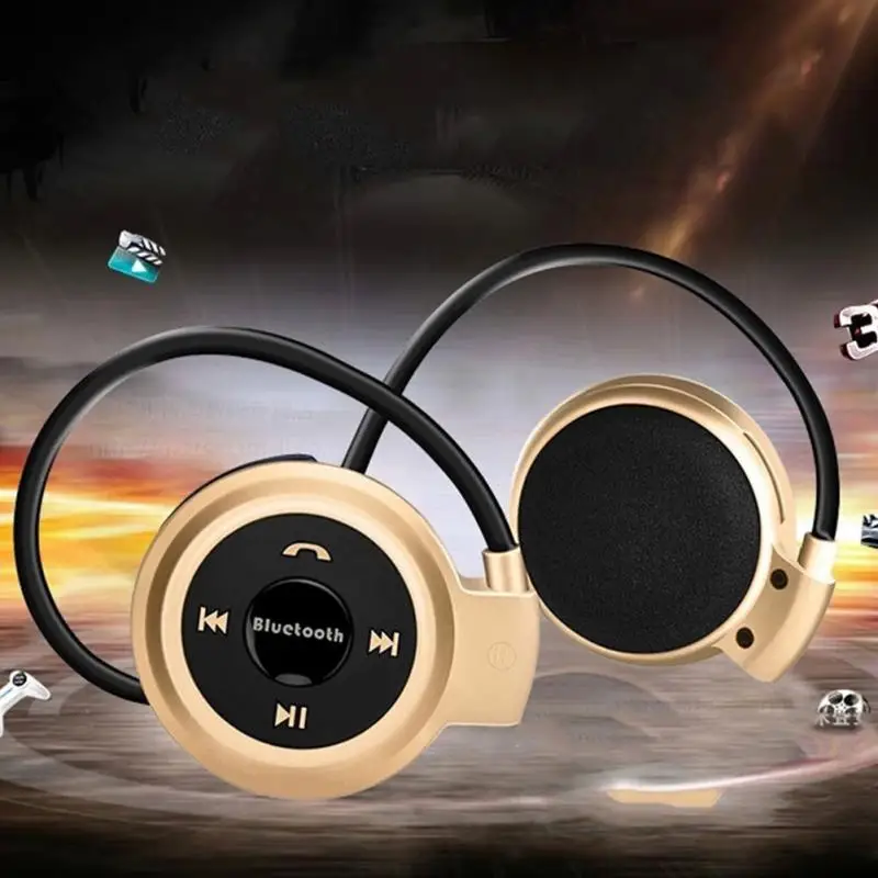 Золотой Mini503 Bluetooth 4,0 гарнитура 503 Мини Спортивные Беспроводные наушники музыкальные стерео наушники+ слот карты Micro SD+ FM колонки - Цвет: Золотой