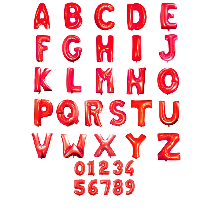 16 дюймов воздушные шарики с буквами и цифрами Фольга шар золотого серебряного