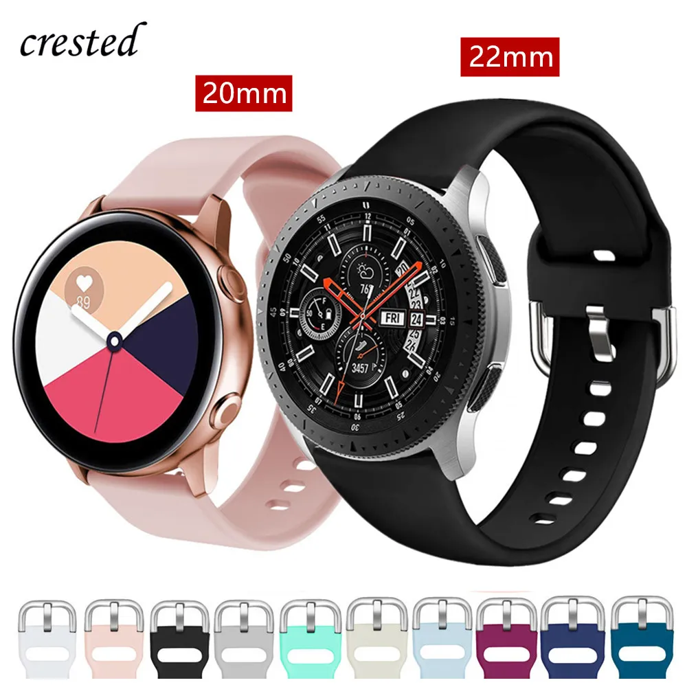 Силиконовый браслет для Samsung Galaxy watch 4 classic 3 45 46 42 мм Active 2 Gear S3 Huawei GT-2-2e | Наручные