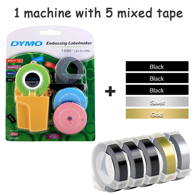 Dymo 1880 Embossing Manual Label Printer with 3D Embossing tape plastic label for Dymo label maker machine Manual Typewriter machine with tapes