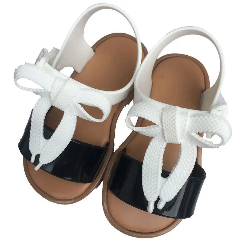 Mini Melissa Mar Sandal IV новые детские сандалии обувь для девочек сандалии для девочек детские пляжные сандалии дышащие Melissa Children SH19089 - Цвет: black white