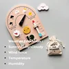Kids Daily Calendar Wooden Educational Toy My Weather Station Date Time Record Activity Board Growth Learning Teaching Toys Gift 3