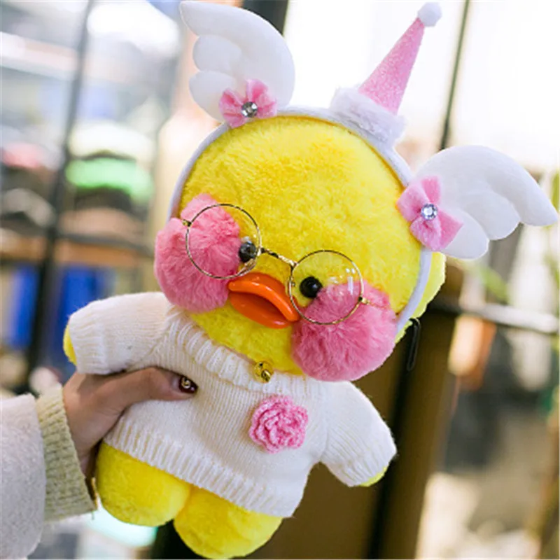 Cute Lalafanfan Cafe Mimi Yellow Duck Plush Toy Stuffed Doll Children Gift 